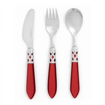 Casa Bugatti – Zestaw sztućców dziecięcych Aladdin, bordowy