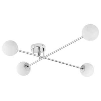 Kaspa - Lampa sufitowa czteropunktowa Astra 4 - długość ramienia 65 cm, średnica klosza 12 cm, chrom