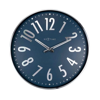 NeXtime – Zegar ścienny Alchemy z płynnym mechanizmem, granatowy, 40 cm