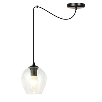 Emibig - Lampa wisząca Level 1 BL transparent - wysokość max 200 cm, stal lakierowana, szkło