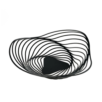 Alessi - Kosz na owoce TRINITY - czarny, średnica 43 cm