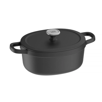 BergHOFF – Garnek żeliwny z pokrywą Graphite, owalny, emaliowany, 4,8 L
