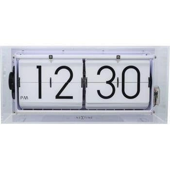 NeXtime – Zegar klapkowy Big Flip Clear do wnętrz, transparentny TR