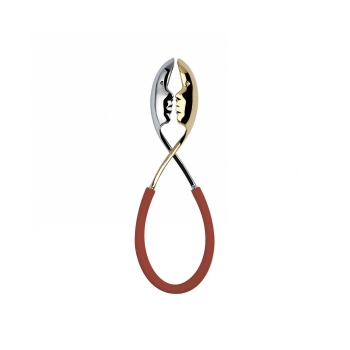 Casa Bugatti – Szczypce do sałaty MOLLA KISS, czerwony, wykończenie złote 24K